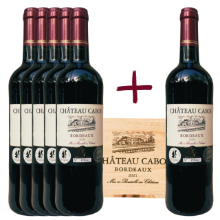 Bordeaux A.O.C. Château Cabos Rouge 5 + 1 + dárkové balení